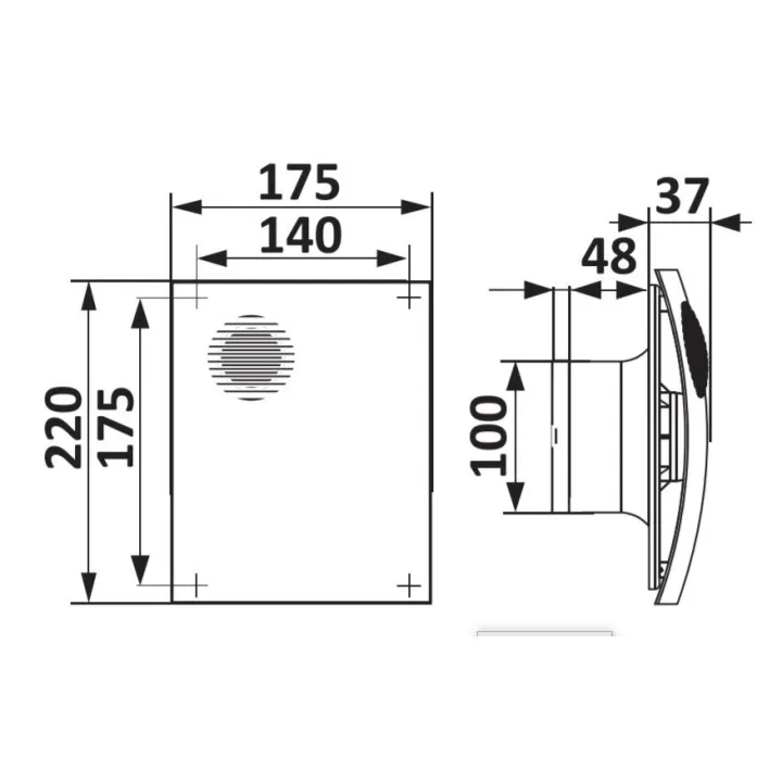 Aksialni ventilator za kopalnico D100 parus 4 po ugodni ceni - Akvavent