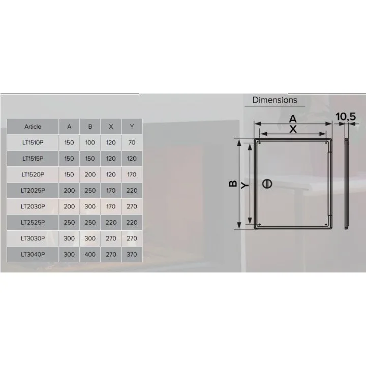 Revizijska vrata 150x100 z ročajem LT1510P cena - Akvavent