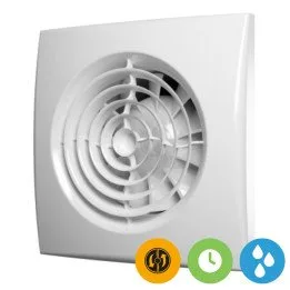 Tihi ventilator za kopalnico s senzorjem vlage in časovnikom fi 125 mm