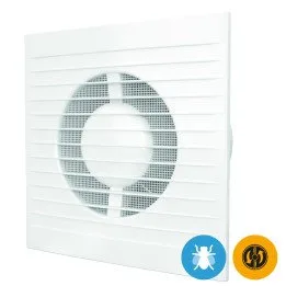 Najugodnejši kopalniški ventilator z loputo in mušjo mrežo fi 100 mm