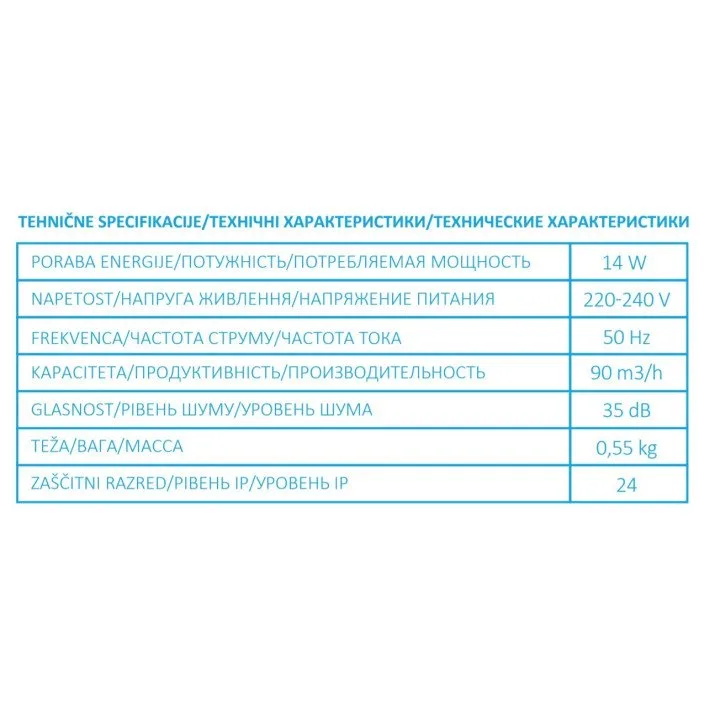 Povoljan ventilator za kupaonicu 100mm sa senzorom svjetlosti i vremenskim prekidačem