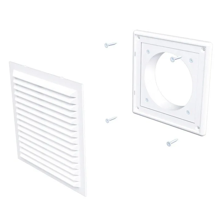Prezračevalna rešetka pravokotna 183x253 s prirobnico D125 - Akvavent