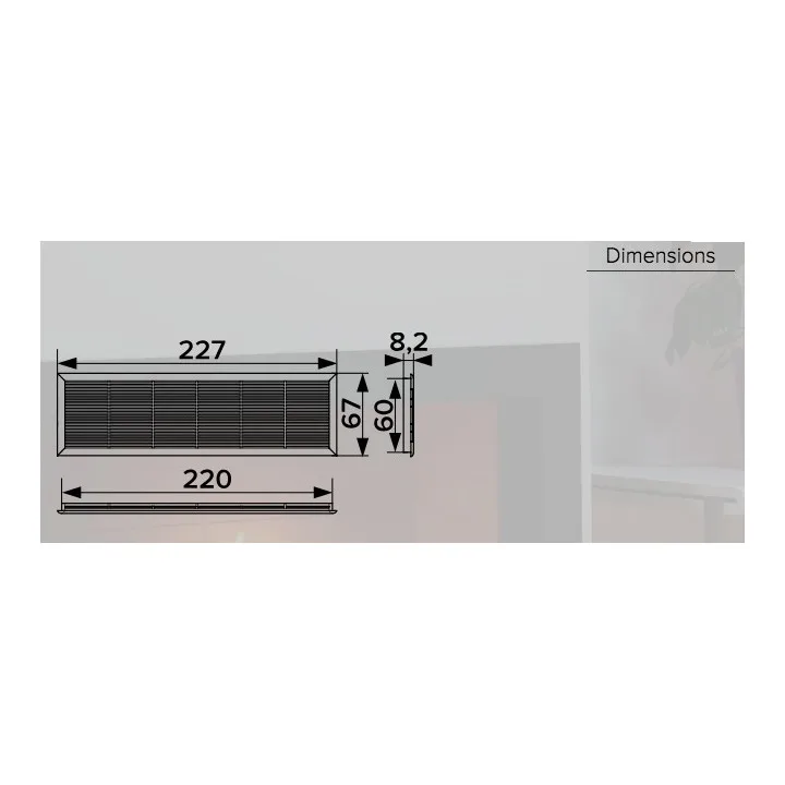 2307DP, odvojiva ventilacijska rešetka 227x67