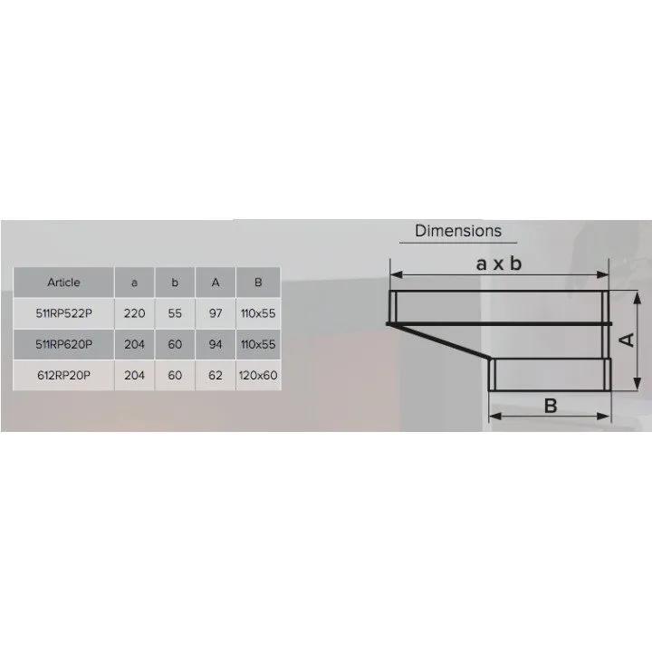 Ekscentrični spojnik između cijevi 204x60 i 220x90 mm