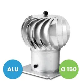 Vrtljiva dimniška kapa fi 150 aluminij | Kapa za dimnik