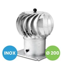 Vrtljiva dimniška kapa fi 200 inox | Kapa za dimnik