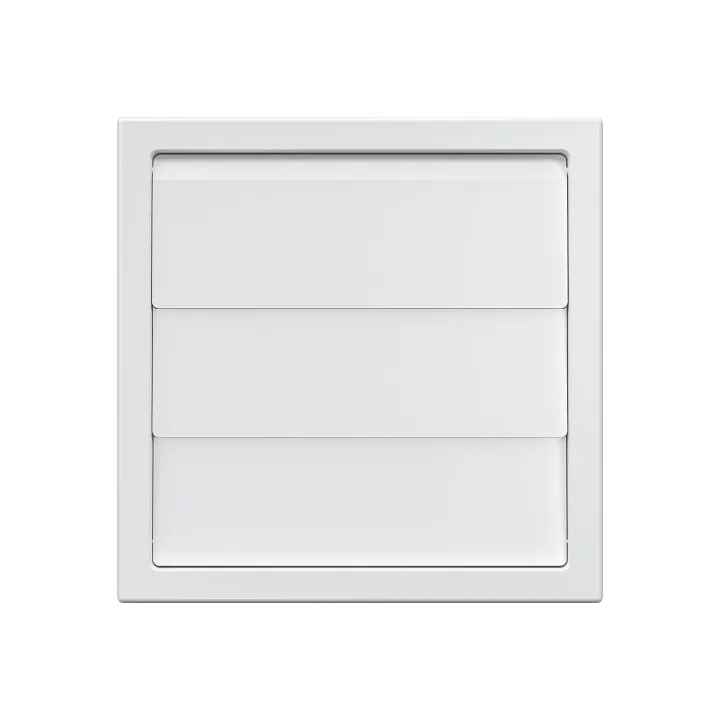 1515K12,5F, ispušna rešetka s ventilima težine 150x150 i prirubnicom D125 (ASA plastika)