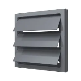 1515K12,5F siva, ispušna rešetka s zakrilima težine 150x150 i prirubnicom D125, siva (ASA plastika)