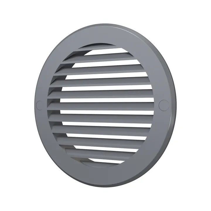 15RKN grey, Zunanja okrogla rešetka D200 s prirobnico D150, ASA plastik 