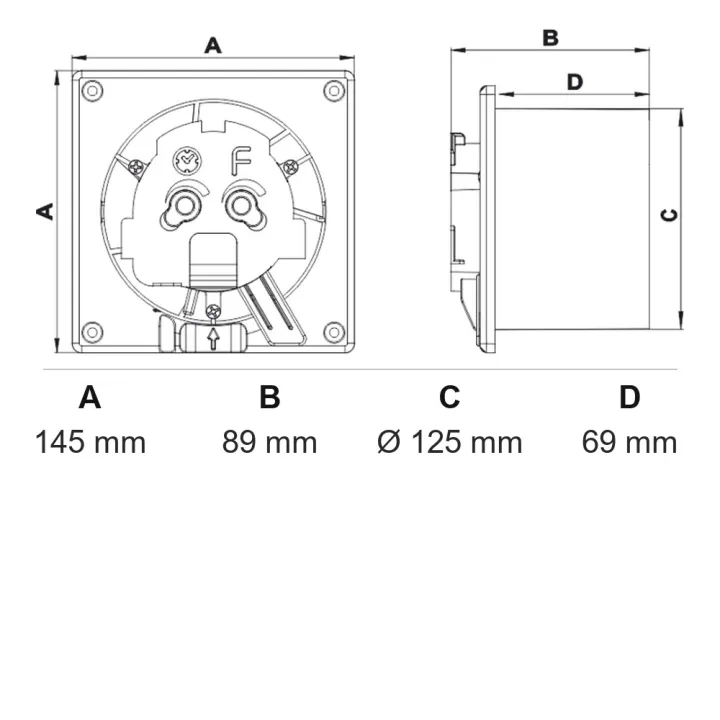 Kopalniški ventilator fi 125 s steklenim pokrovom