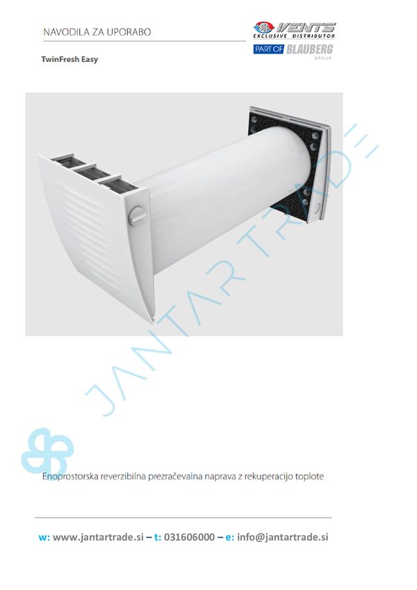 VENTS TwinFresh Easy-D RL7-50-17 - Navodila za uporabo
