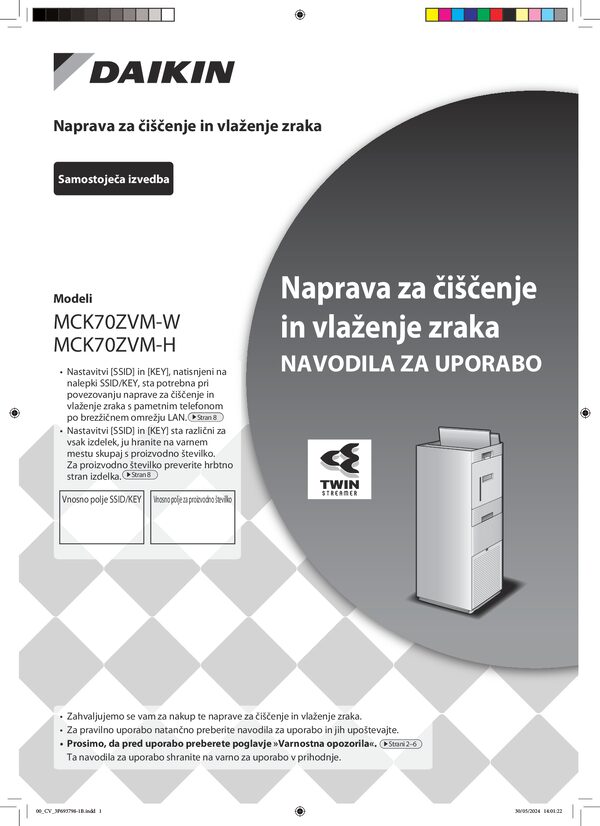 Daikin MCK70Z - navodila za uporabo